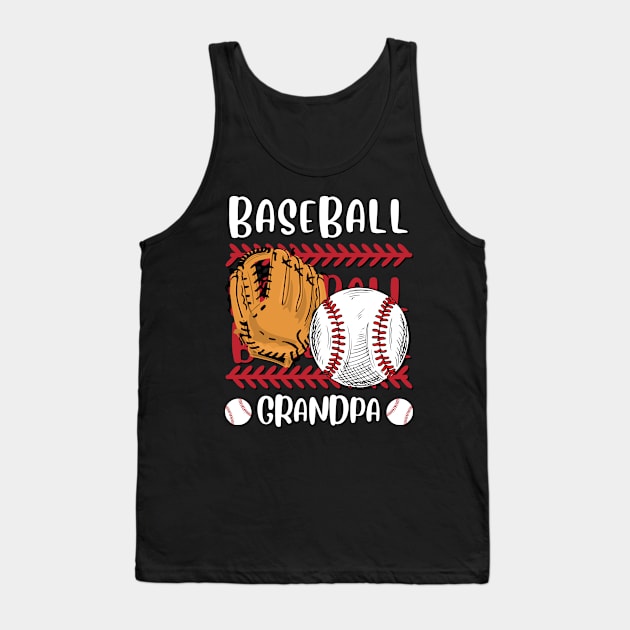 My Favorite Baseball Player Calls Me Grandpa Gift for Baseball Grandfather Tank Top by BoogieCreates
